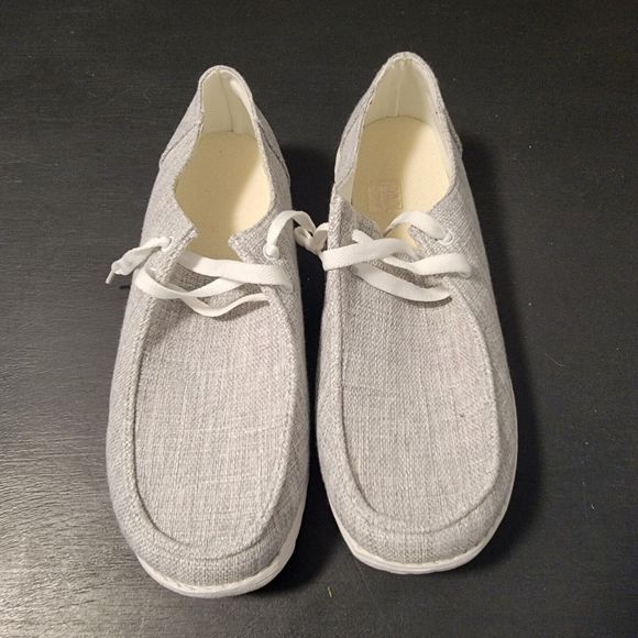 Gray Slip On Loafers Beach Vacation Wallaby Shoes Size Euro 39 - Picture 1 of 6